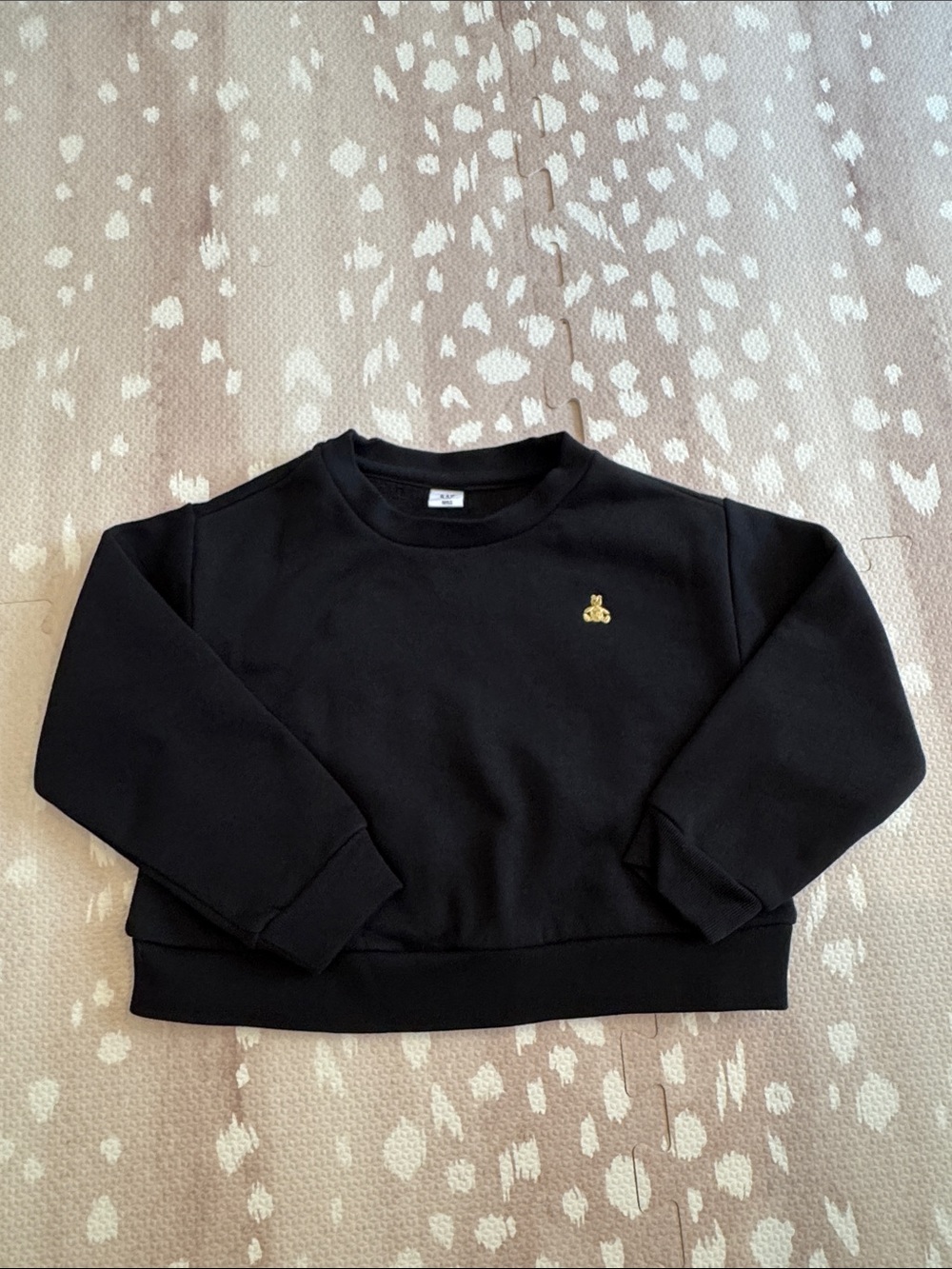 BabyGap Girls Black Gold Bear Logo Crewneck Sweatshirt 4T